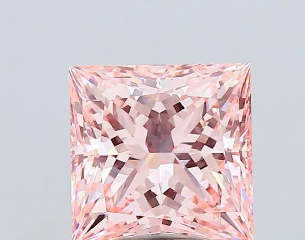 5.09ct PRINCESS Fancy Intense Pink VVS2 Coloured Lab diamond