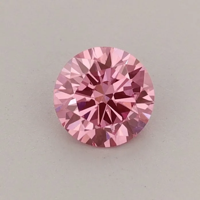 0.42ct ROUND Fancy Vivid Pink VS1 Coloured Lab diamond