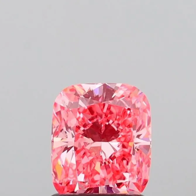 1.00ct CUSHION Fancy Vivid Pink VVS2 Coloured Lab diamond