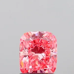 1ct CUSHION Fancy Vivid Pink VVS2 Coloured Lab diamond