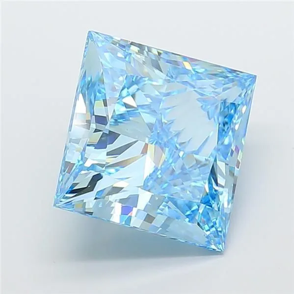 15.07ct PRINCESS Fancy Vivid Blue VS1 Coloured Lab diamond