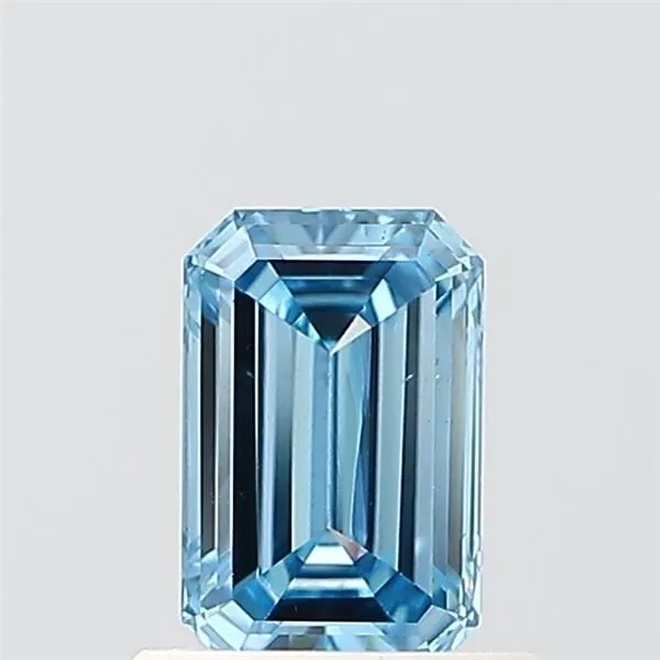 0.74ct EMERALD Fancy Vivid Blue VS2 Coloured Lab diamond