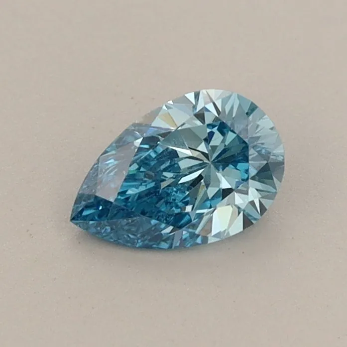 0.42ct PEAR Fancy Vivid Blue VS1 Coloured Lab diamond