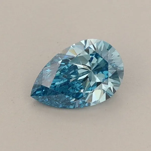 0.42ct PEAR Fancy Vivid Blue VS1 Coloured Lab diamond