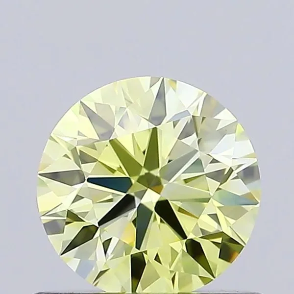 0.65ct ROUND Fancy Intense Yellow VVS2 Coloured Lab diamond