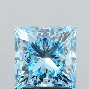2.5ct PRINCESS Fancy Vivid Blue VS1 Coloured Lab diamond