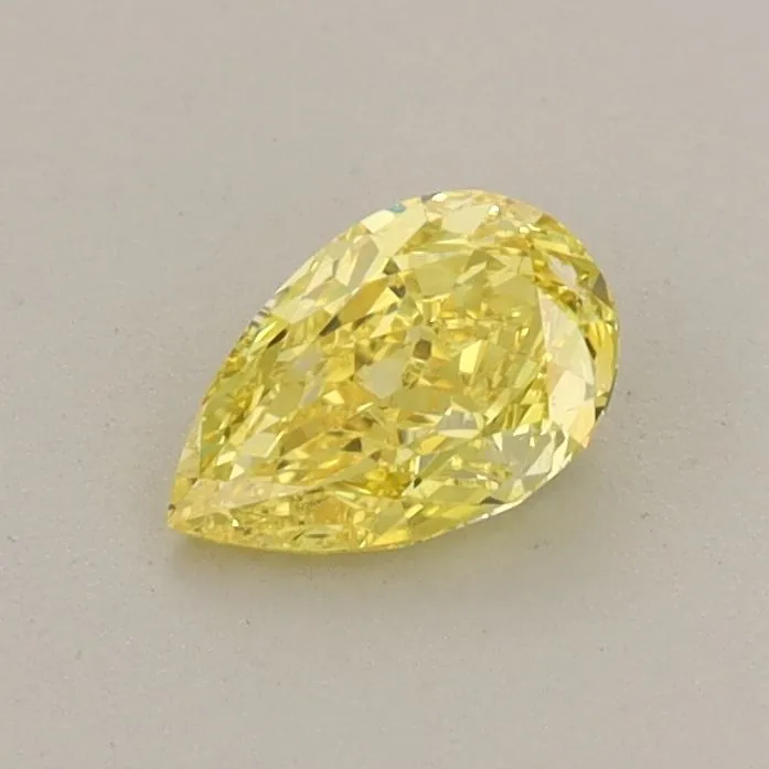 0.45ct PEAR Fancy Vivid Yellow VS1 Coloured Lab diamond