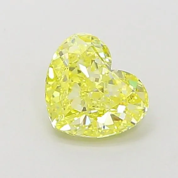1.00ct HEART Fancy Vivid Yellow VVS2 Coloured Lab diamond