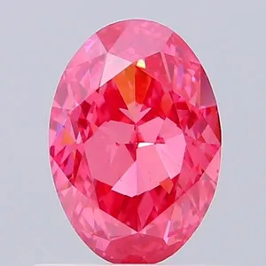1.08ct OVAL Fancy Vivid Pink VS1 Coloured Lab diamond