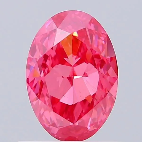 1.08ct OVAL Fancy Vivid Pink VS1 Coloured Lab diamond