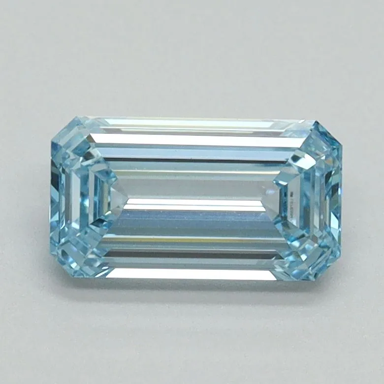 1.02ct EMERALD Fancy Vivid Blue VVS2 Coloured Lab diamond
