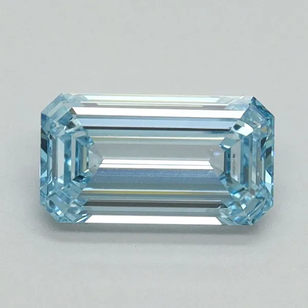 1.02ct EMERALD Fancy Vivid Blue VVS2 Coloured Lab diamond