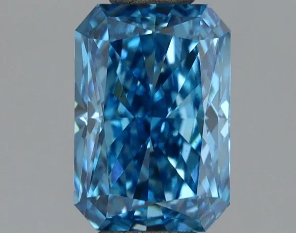 0.93ct RADIANT Fancy Vivid Blue VS1 Coloured Lab diamond