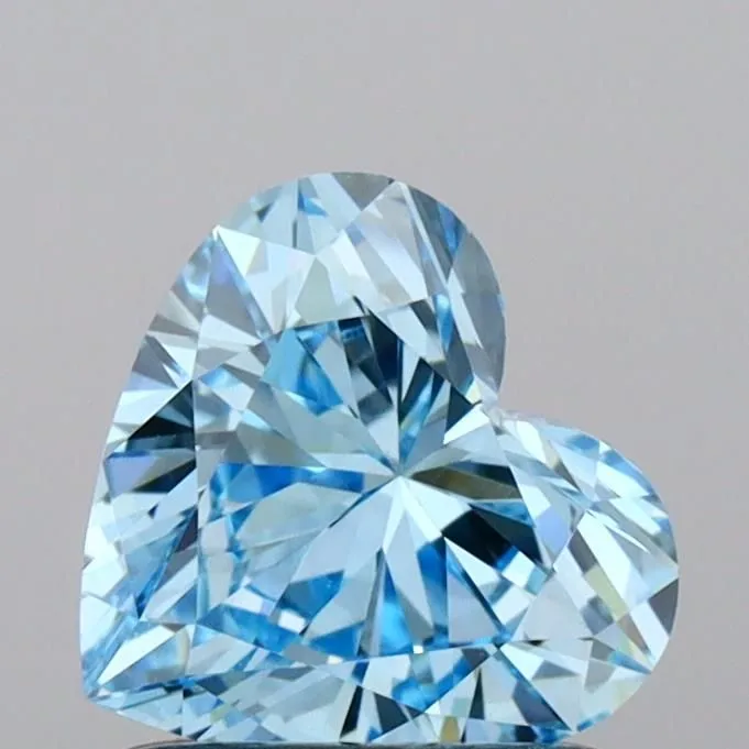 0.96ct HEART Fancy Vivid Blue VVS2 Coloured Lab diamond