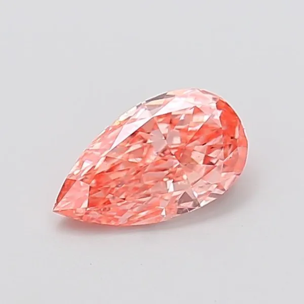0.99ct PEAR Fancy Vivid Pink VS2 Coloured Lab diamond