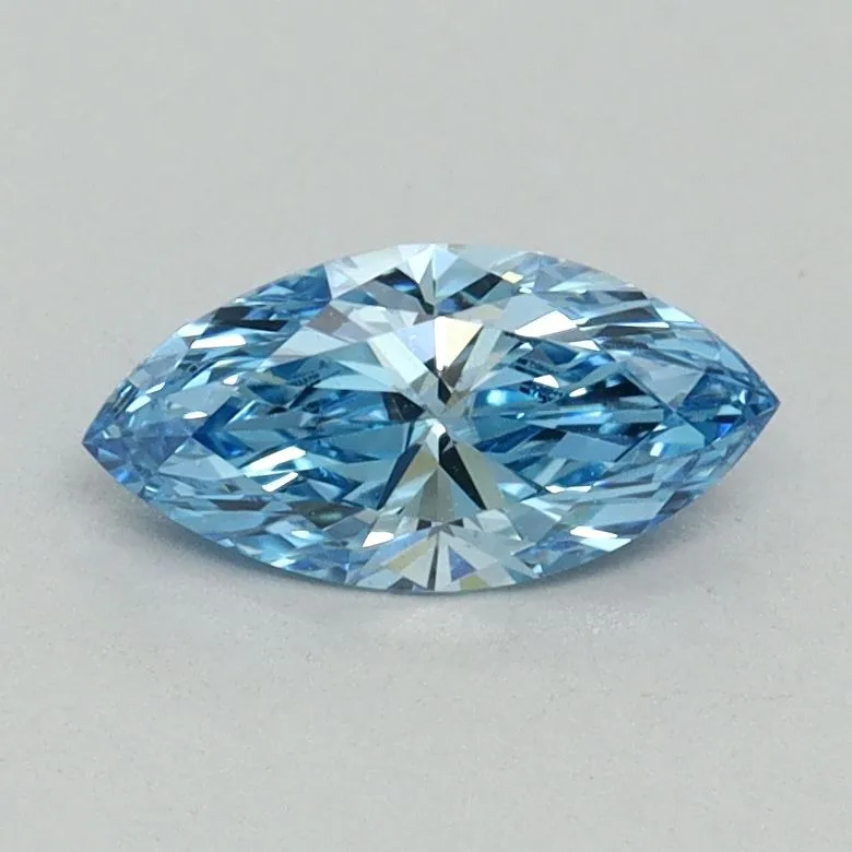 0.54ct MARQUISE Fancy Vivid Blue VS1 Coloured Lab diamond