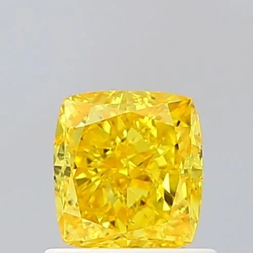 1.01ct CUSHION Fancy Vivid Yellow VS2 Coloured Lab diamond