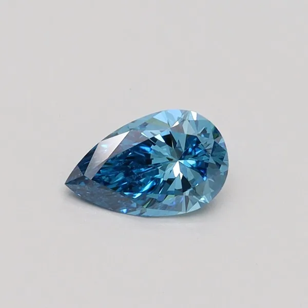 0.4ct PEAR Fancy Vivid Blue VS2 Coloured Lab diamond