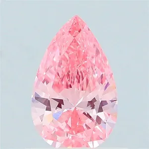 0.59ct PEAR Fancy Vivid Pink VS1 Coloured Lab diamond