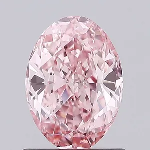 0.98ct OVAL Fancy Vivid Pink VS1 Coloured Lab diamond