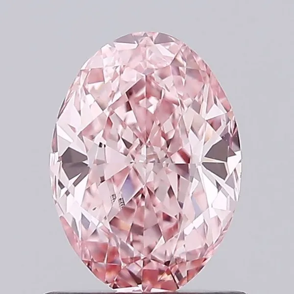 0.98ct OVAL Fancy Vivid Pink VS1 Coloured Lab diamond