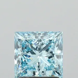 1.8ct PRINCESS Fancy Intense Blue VS1 Coloured Lab diamond