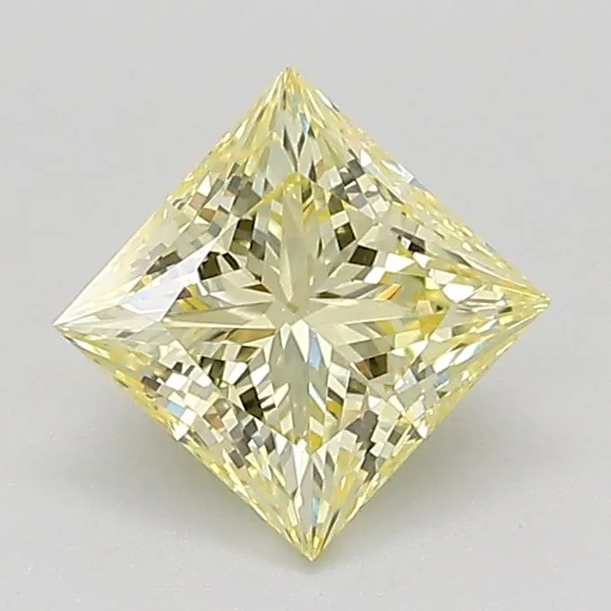 1.04ct PRINCESS Fancy Light Yellow VS1 Coloured Lab diamond
