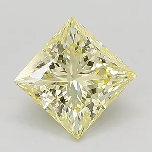 1.04ct PRINCESS Fancy Light Yellow VS1 Coloured Lab diamond