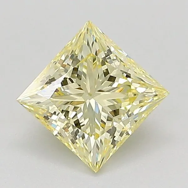 1.04ct PRINCESS Fancy Light Yellow VS1 Coloured Lab diamond