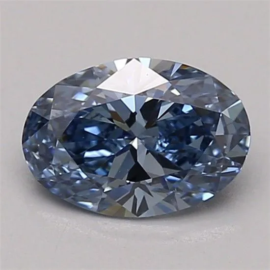 0.8ct OVAL Fancy Vivid Blue VVS1 Coloured Lab diamond