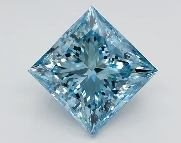 3.01ct PRINCESS Fancy Vivid Blue VS2 Coloured Lab diamond