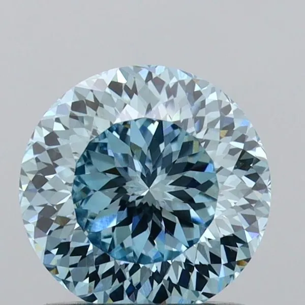 1.05ct ROUND Fancy Intense Blue VVS2 Coloured Lab diamond