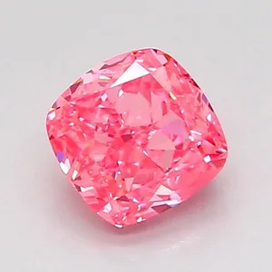1.07ct CUSHION Fancy Vivid Pink VVS2 Coloured Lab diamond