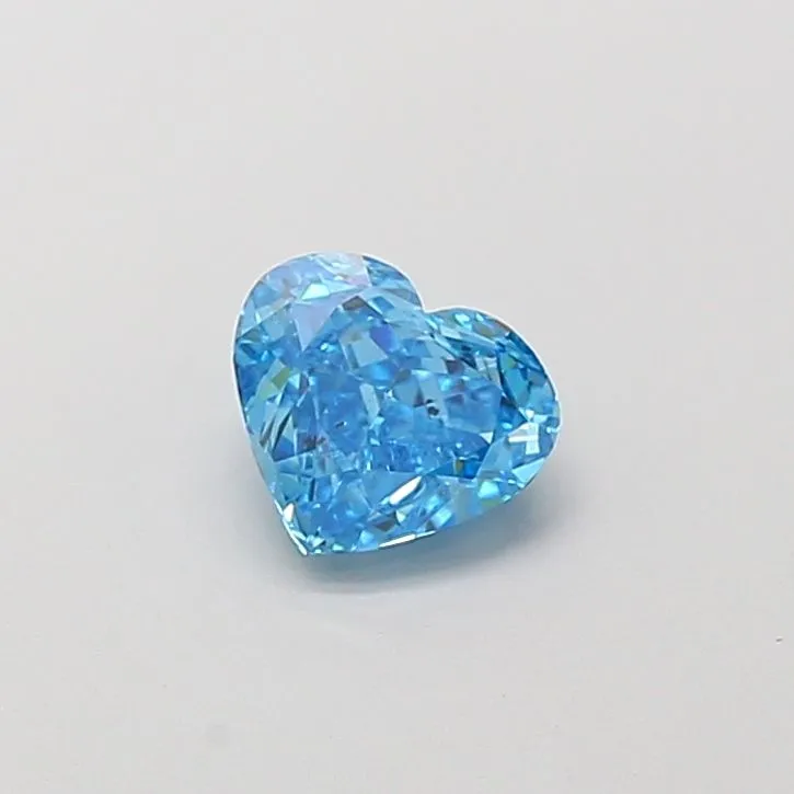 1.00ct HEART Fancy Vivid Blue SI1 Coloured Lab diamond