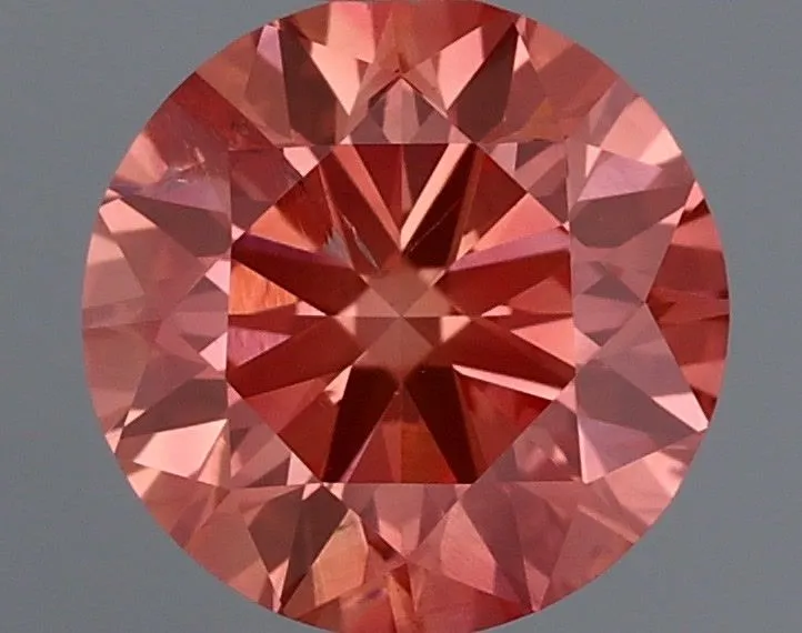 0.55ct ROUND Fancy Vivid Purple Pink I1 Coloured Lab diamond