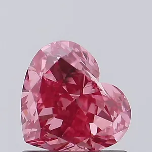 1.07ct HEART Fancy Vivid Pink VS2 Coloured Lab diamond