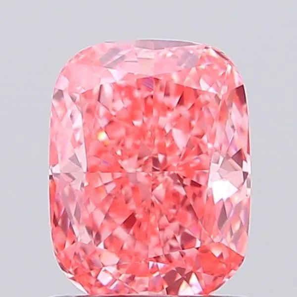 1.00ct CUSHION Fancy Vivid Pink VVS2 Coloured Lab diamond