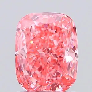 1ct CUSHION Fancy Vivid Pink VVS2 Coloured Lab diamond