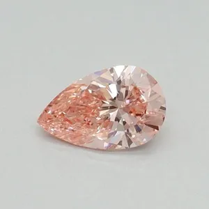 0.3ct PEAR Fancy Vivid Pink VS2 Coloured Lab diamond