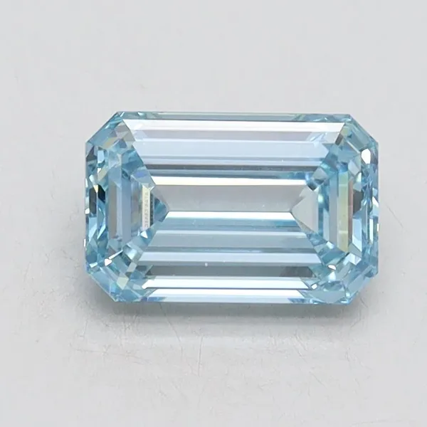 1ct EMERALD Fancy Intense Blue VS1 Coloured Lab diamond