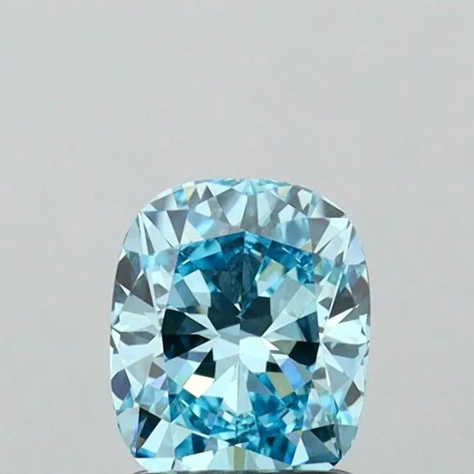 1.22ct CUSHION Fancy Vivid Blue VVS2 Coloured Lab diamond