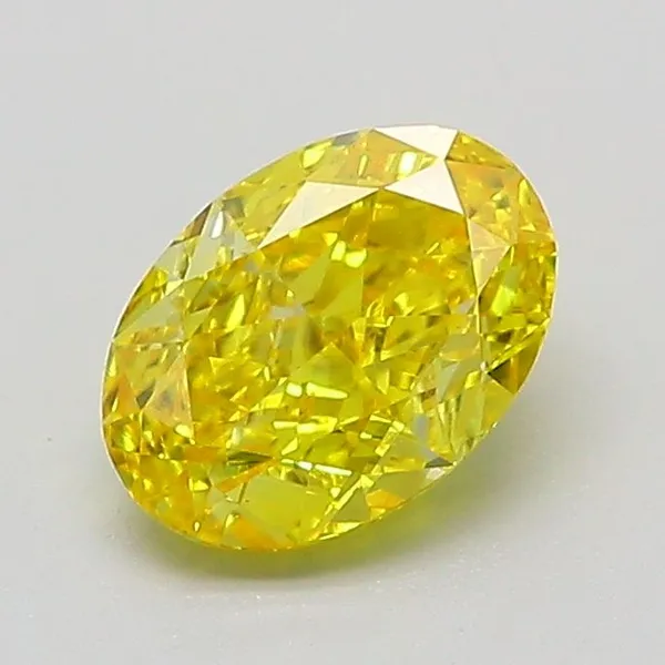 1.02ct OVAL Fancy Vivid Yellow VVS2 Coloured Lab diamond
