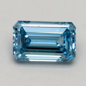 0.7ct EMERALD Fancy Intense Blue VS2 Coloured Lab diamond