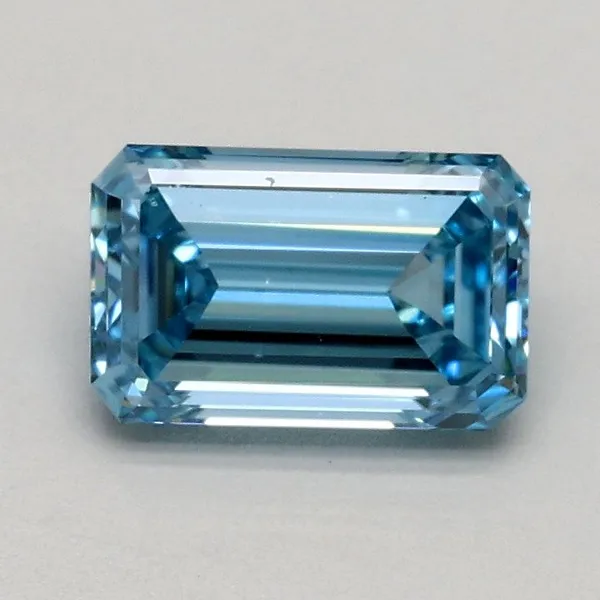 0.7ct EMERALD Fancy Intense Blue VS2 Coloured Lab diamond