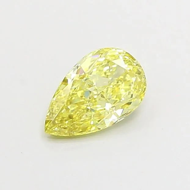 0.57ct PEAR Fancy Intense Yellow VS1 Coloured Lab diamond