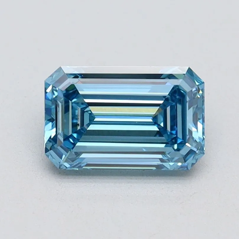 1.02ct EMERALD Fancy Vivid Blue VVS2 Coloured Lab diamond