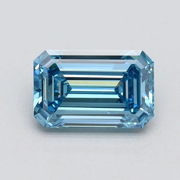 1.02ct EMERALD Fancy Vivid Blue VVS2 Coloured Lab diamond