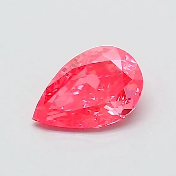 0.57ct PEAR Fancy Vivid Pink VVS2 Coloured Lab diamond
