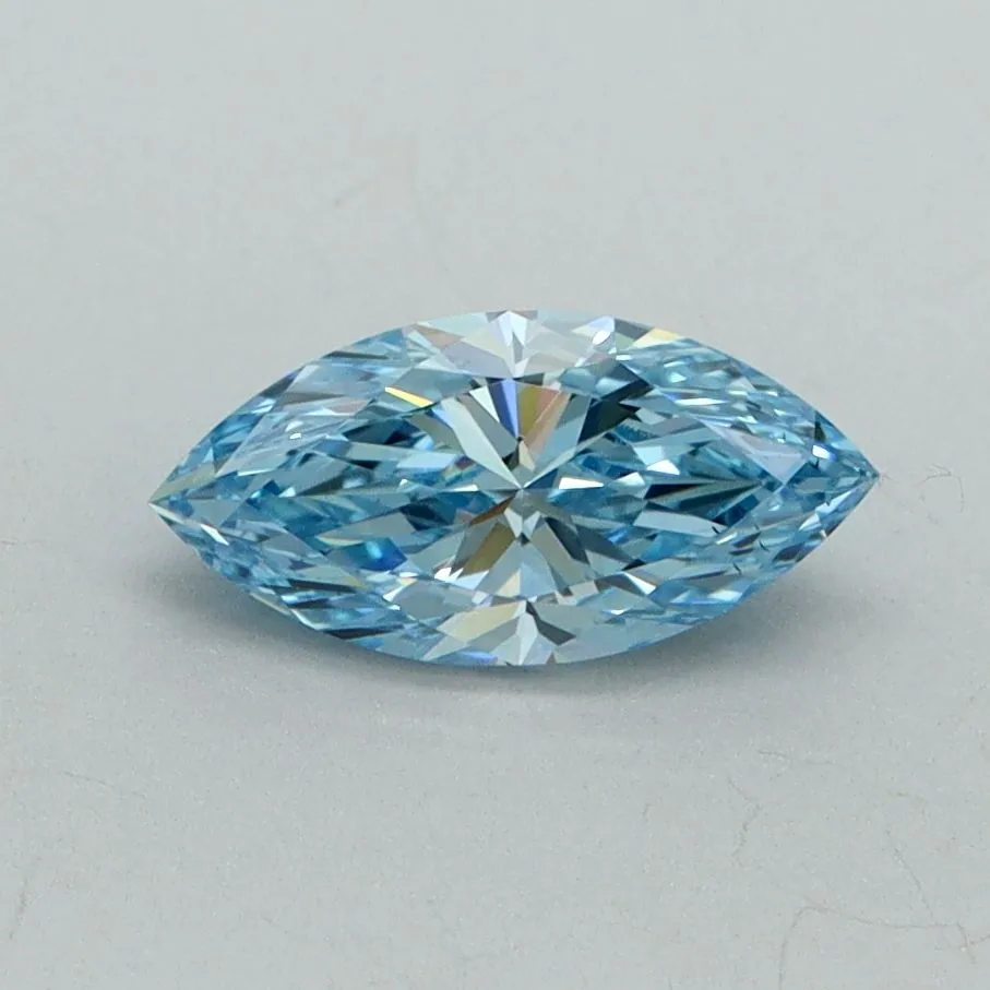 0.71ct MARQUISE Fancy Vivid Blue VS2 Coloured Lab diamond