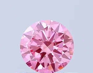 0.5ct ROUND Fancy Vivid Pink VS2 Coloured Lab diamond